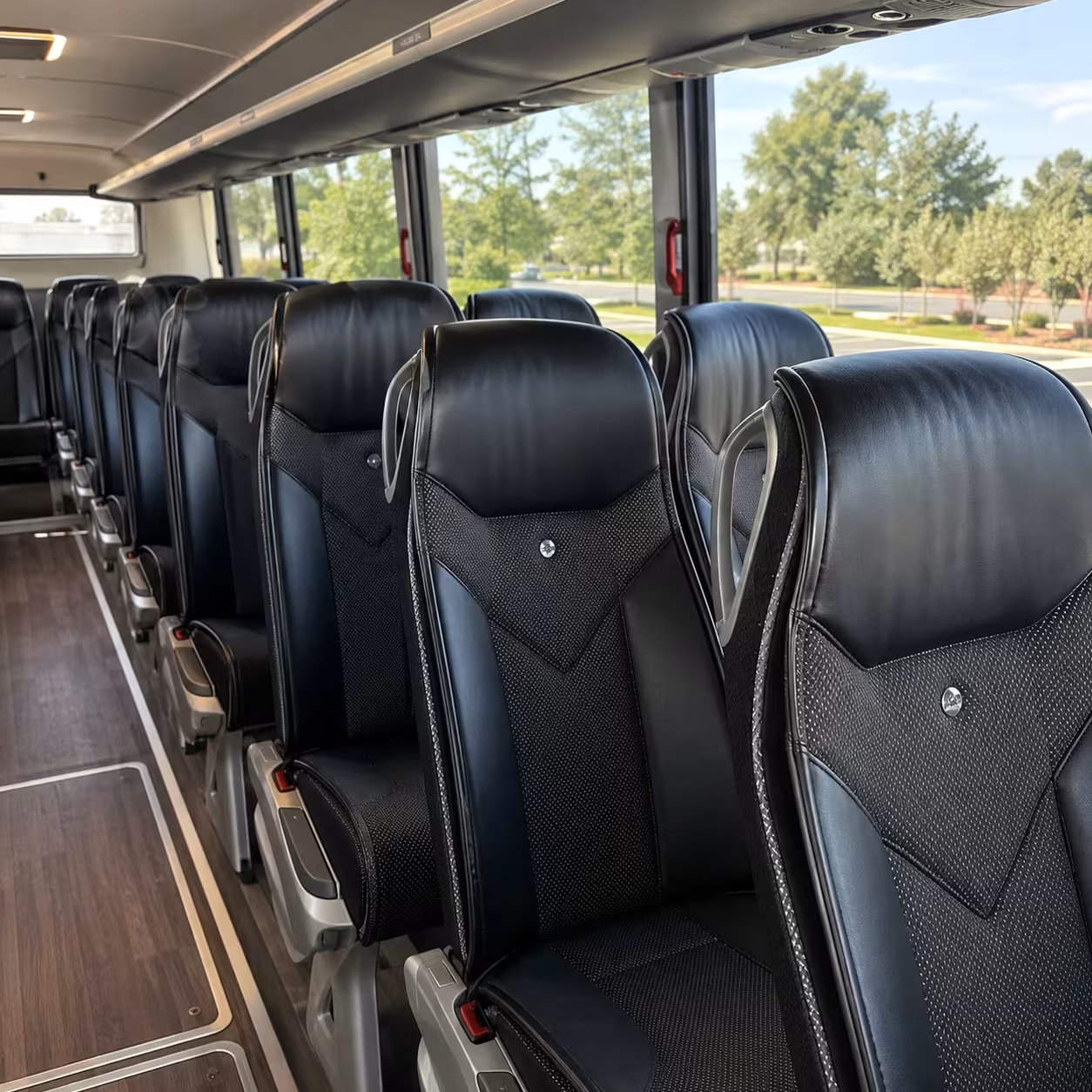 56 passenger charter bus inside