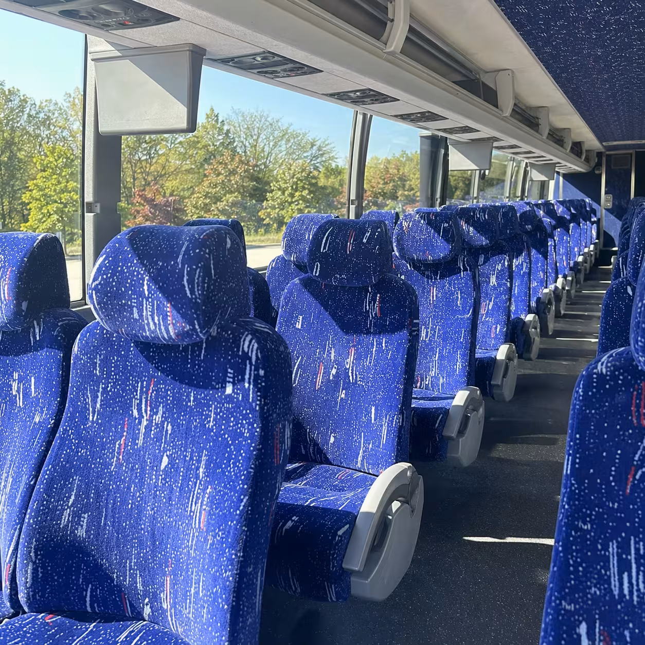 akron charter bus rental interior
