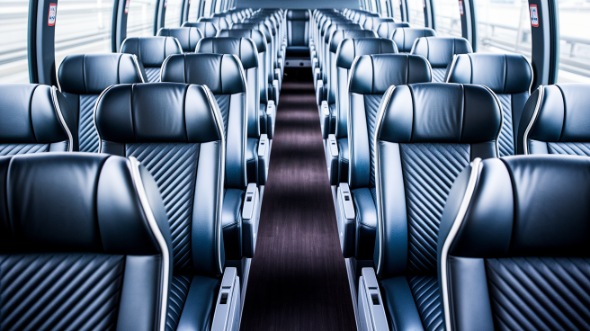 akron 50 passenger charter bus inside