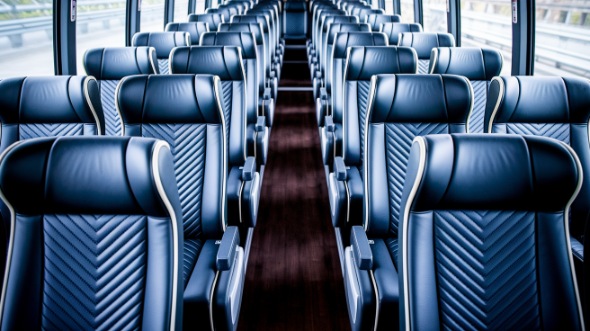 akron 55 passenger charter bus inside