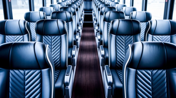 akron 56 passenger charter bus inside
